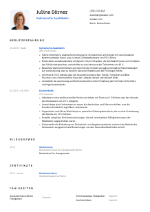 Lebenslauf-Vorlage für Kulinarische*r Ausbilder*in #1