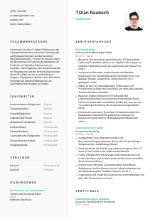 Lebenslauf-Vorlage für Gastronom*in #2