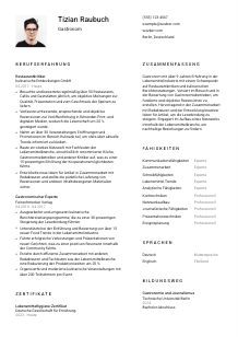 Lebenslauf-Vorlage für Gastronom*in #1