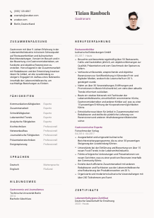 Lebenslauf-Vorlage für Gastronom*in #3