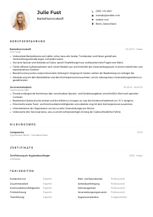 Lebenslauf-Muster für Bankettservicekraft