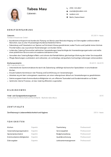 Lebenslauf-Muster für Caterer