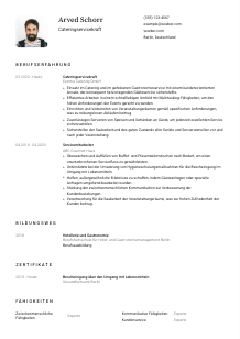 Lebenslauf-Vorlage für Cateringservicekraft #1