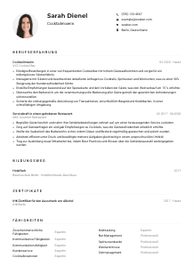 Lebenslauf-Muster für Cocktailmixer*in