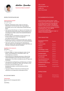 Lebenslauf-Vorlage für Gastronomieservicekraft #3