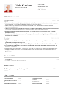 Lebenslauf-Vorlage für Leitende*r Servicekraft #2
