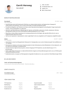 Lebenslauf-Muster für Servicekraft