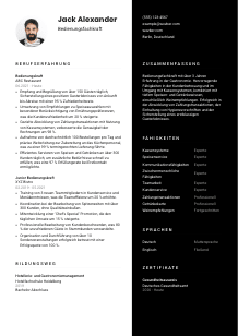 Lebenslauf-Vorlage für Bedienungsfachkraft #3