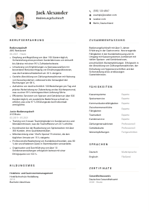 Lebenslauf-Vorlage für Bedienungsfachkraft #1
