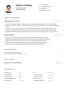 Lebenslauf-Muster für Stellvertretende*r Restaurantleiter*in
