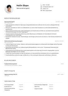 Lebenslauf-Muster für Speisesaalmanager*in