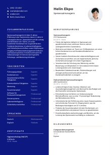 Lebenslauf-Vorlage für Speisesaalmanager*in #3