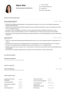 Lebenslauf-Muster für Restaurantgesamtdirektor*in