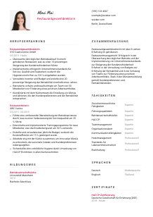 Lebenslauf-Vorlage für Restaurantgesamtdirektor*in #2