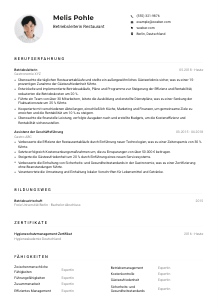Lebenslauf-Muster für Betriebsleiter*in Restaurant