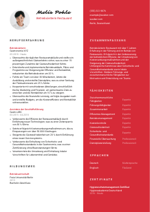 Lebenslauf-Vorlage für Betriebsleiter*in Restaurant #3