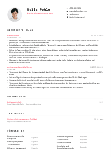Lebenslauf-Vorlage für Betriebsleiter*in Restaurant #1