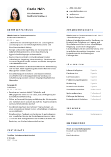 Lebenslauf-Vorlage für Mitarbeiter*in im Gastronomieservice #2