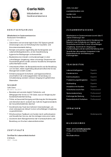 Lebenslauf-Vorlage für Mitarbeiter*in im Gastronomieservice #3
