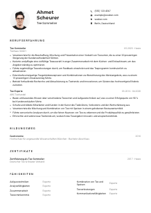 Lebenslauf-Muster für Tee-Sommelier*ière