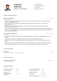 Lebenslauf-Muster für Ingenieur*in für Agrartechnik