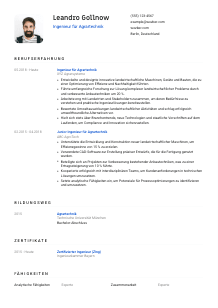 Lebenslauf-Vorlage für Ingenieur*in für Agrartechnik #1