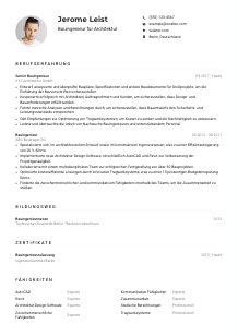 Lebenslauf-Muster für Bauingenieur*in für Architektur