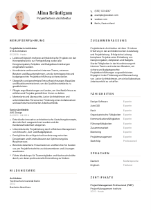 Lebenslauf-Vorlage für Projektleiter*in Architektur #1