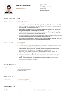Lebenslauf-Vorlage für Audio-Ingenieur*in #1