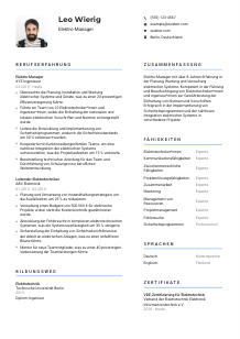 Lebenslauf-Vorlage für Elektro-Manager*in #2