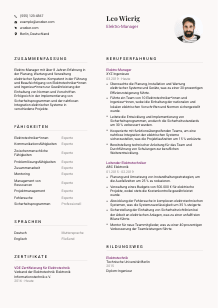 Lebenslauf-Vorlage für Elektro-Manager*in #3