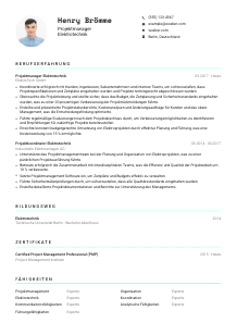 Lebenslauf-Vorlage für Projektmanager*in Elektrotechnik #3