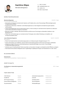 Lebenslauf-Muster für Mechatronikingenieur*in