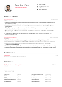 Lebenslauf-Vorlage für Mechatronikingenieur*in #1