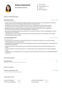 Lebenslauf-Muster für Biomedizintechniker*in