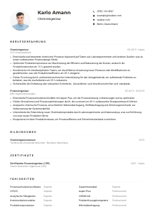 Lebenslauf-Muster für Chemieingenieur*in