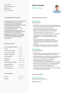 Lebenslauf-Vorlage für Chemieingenieur*in #2