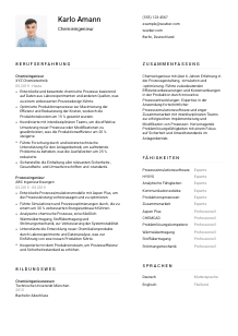 Lebenslauf-Vorlage für Chemieingenieur*in #1