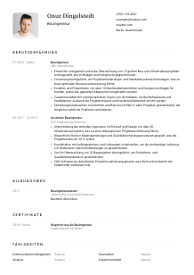 Lebenslauf-Vorlage für Bauingenieur*in #1