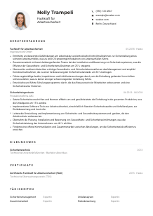 Lebenslauf-Muster für Fachkraft für Arbeitssicherheit