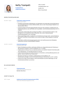 Lebenslauf-Vorlage für Fachkraft für Arbeitssicherheit #1