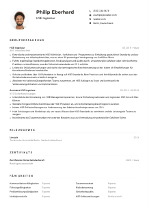 Lebenslauf-Muster für HSE-Ingenieur*in