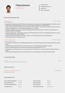 Lebenslauf-Vorlage für HSE-Ingenieur*in #3
