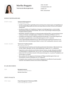 Lebenslauf-Vorlage für Technische*r Büroingenieur*in #1