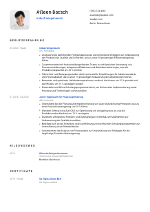 Lebenslauf-Vorlage für Industrieingenieur*in #1