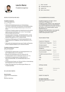 Lebenslauf-Vorlage für Produktionsingenieur*in #2