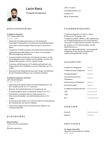 Lebenslauf-Vorlage für Produktionsingenieur*in #1