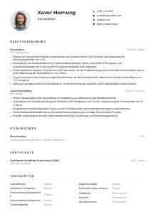Lebenslauf-Muster für Konstrukteur*in
