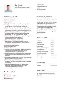 Lebenslauf-Vorlage für Maschinenbaukonstrukteur*in #2