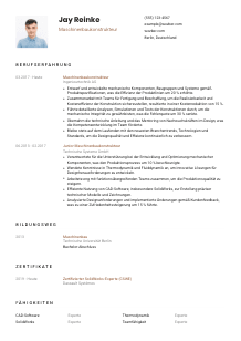 Lebenslauf-Vorlage für Maschinenbaukonstrukteur*in #1